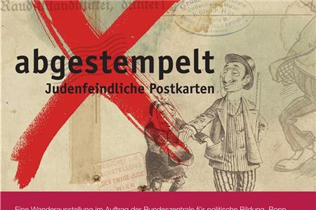 Wanderausstellung „abgestempelt“ mit judenfeindlichen Postkarten auf Norderney